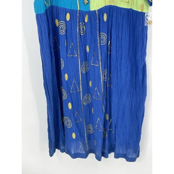 NOS‎ Roaman's Women's Size B4 18W-24W Color Block Dress Mumu Midi Tunic Glitter - Picture 3 of 12